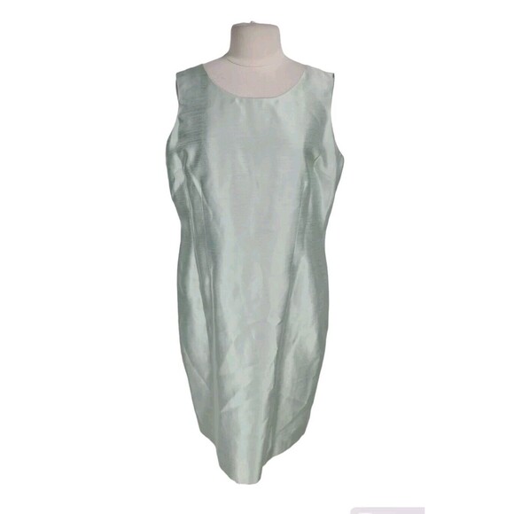 Le Suit Women Mini Dress Set Size 18 Satin Light Green Open Front Jacket 288A - Picture 4 of 9